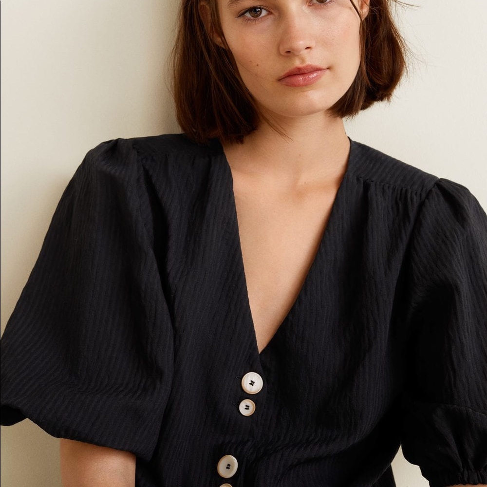 Mango Button Front Summer Blouse - Picture 2 of 8